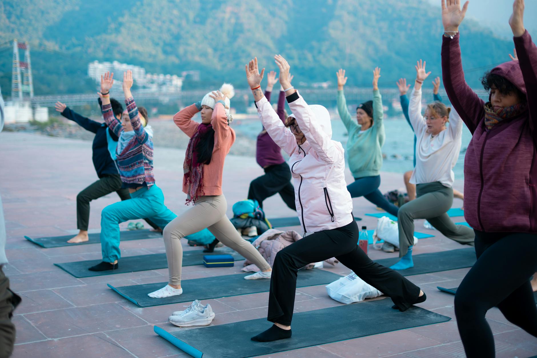 Aula de yoga ao ar livre